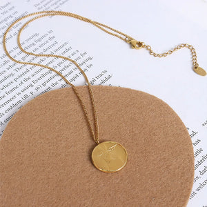 Vintage Coin Charm Necklace Clavicle Chain Pendant