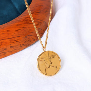 Vintage Coin Charm Necklace Clavicle Chain Pendant