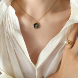 Vintage Drip Oil Sunshine Pendant Necklace