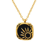 Vintage Drip Oil Sunshine Pendant Necklace