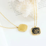 Vintage Drip Oil Sunshine Pendant Necklace