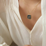 Vintage Drip Oil Sunshine Pendant Necklace