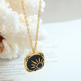Vintage Drip Oil Sunshine Pendant Necklace