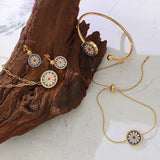 Vintage Oil Drop Enamel Daisy Set for Family Jewelry