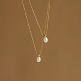 Vintage Perfume Bottle Pearl Chain Necklace Pendant