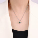 Vintage Green Crystal Zircon Pendant Necklace for Women