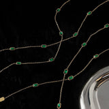 Vintage Light Green Zircon Necklace Clavicle Chain Pendant