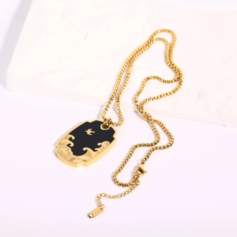 Vintage Light Petrel Sweater Chain Pendant Necklace