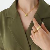 18K Vintage Zircon Jewelry Set - Necklace Earrings