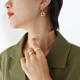 18K Vintage Zircon Jewelry Set - Necklace Earrings