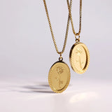 Vintage Rose Double Layer Pendant Necklace with Box Chain