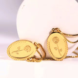 Vintage Rose Double Layer Pendant Necklace with Box Chain