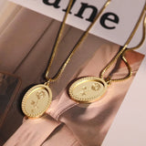 Vintage Rose Double Layer Pendant Necklace with Box Chain