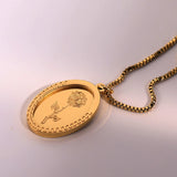 Vintage Rose Double Layer Pendant Necklace with Box Chain