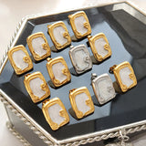 Vintage Square Enamel Cloud Glaze Earrings