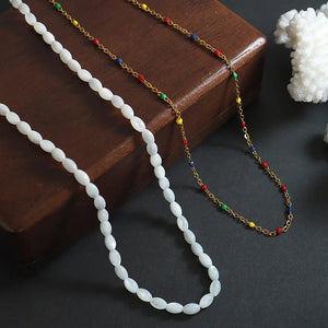 Vintage Stacked Yellow Shell Choker Necklace