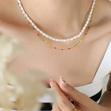 Vintage Stacked Yellow Shell Choker Necklace