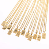 Vintage Totem Twelve Constellation Sweater Chain Necklace Pendant Jewelry