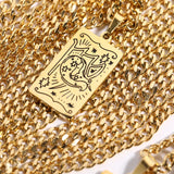 Vintage Totem Twelve Constellation Sweater Chain Necklace Pendant Jewelry