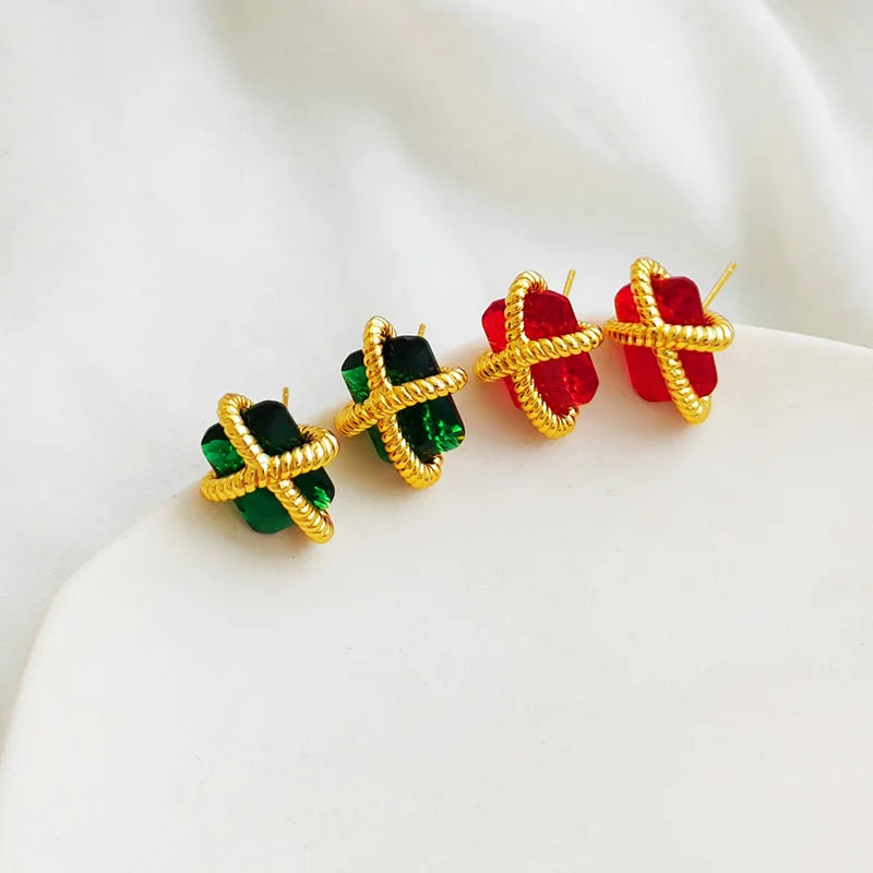 Vintage Crystal Stud Earrings