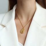 18K Water Drop Heavy Industry Clavicle Chain Necklace