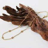 18K Wave Beads Chain Snowflake Rice Beads Clavicle Necklace