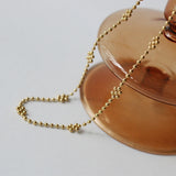 18K Wave Beads Chain Snowflake Rice Beads Clavicle Necklace