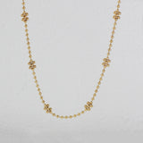 18K Wave Beads Chain Snowflake Rice Beads Clavicle Necklace