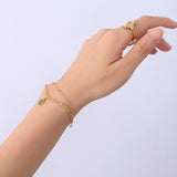 18K Light Green Chain Bracelet for Friend Gift Jewelry