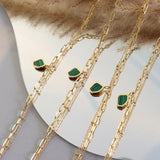 18K Light Green Chain Bracelet for Friend Gift Jewelry