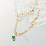18K Light Green Chain Bracelet for Friend Gift Jewelry