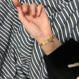 18K Link Chain Cuff Bracelets & Bangles