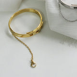18K Link Chain Cuff Bracelets & Bangles