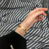 18K Link Chain Cuff Bracelets & Bangles