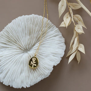18K Rose Flower Clavicle Necklace Pendant for Women