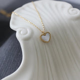 18K Grey Shell Gypsophila Clavicle Chain Necklace Pendant