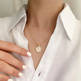 18K Vintage Enamel Drop Oil Rose Necklace Pendant