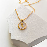 18K Vintage Enamel Drop Oil Rose Necklace Pendant
