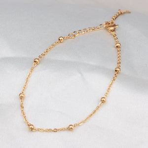 18k Ball Chain Bracelet Bangle Anklet for Women Holiday Jewelry