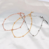18k Ball Chain Bracelet Bangle Anklet for Women Holiday Jewelry