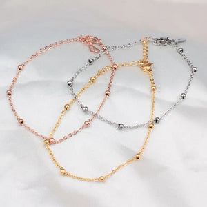 18k Ball Chain Bracelet Bangle Anklet for Women Holiday Jewelry