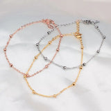 18k Ball Chain Bracelet Bangle Anklet for Women Holiday Jewelry
