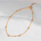 18k Ball Chain Bracelet Bangle Anklet for Women Holiday Jewelry