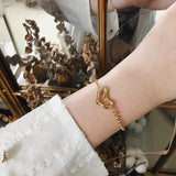 Branch Texture Love Heart Choker Necklace Bead Chain Set
