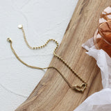 Branch Texture Love Heart Choker Necklace Bead Chain Set