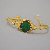 18K Colorful Glass Crystal Bracelet Bangles Retro Open Bracelet