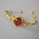 18K Colorful Glass Crystal Bracelet Bangles Retro Open Bracelet