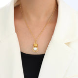 18k Freshwater Pearl Bulb Pendant Necklace for Women