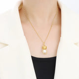 18k Freshwater Pearl Bulb Pendant Necklace for Women
