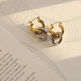 18k Heavy Chain Dangle Earrings Geometric Drop Earrings For Women